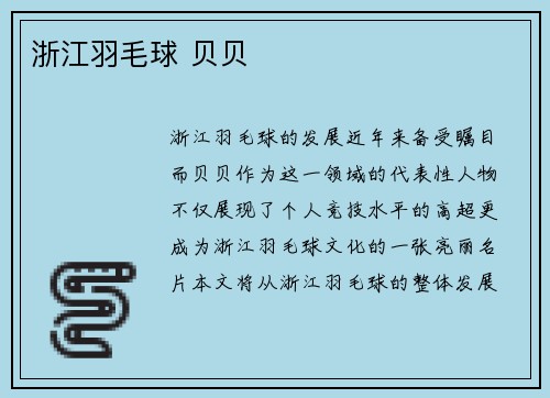 浙江羽毛球 贝贝
